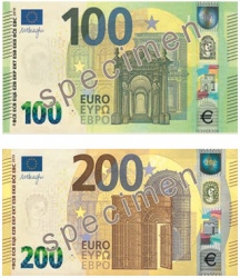 Новые банкноты € 100 и € 200 введены в обращение
